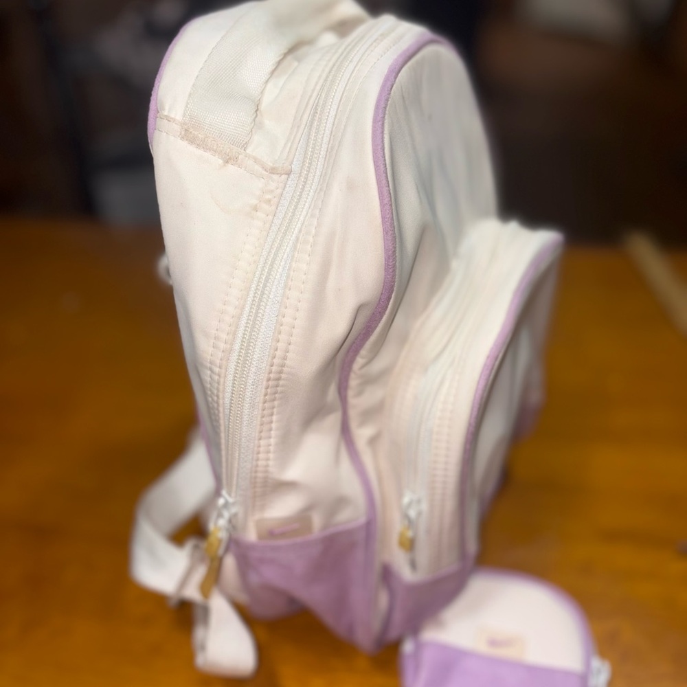 Nike Brasilia JDI Kids' Mini Backpack in a Platinum Violet Plum Dust colorway - Picture 6 of 16